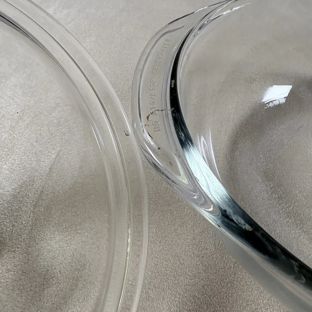 Vintage Pyrex 1023 1.5 Qt Clear Glass Round Casserole Dish w/ Lid USA (183)